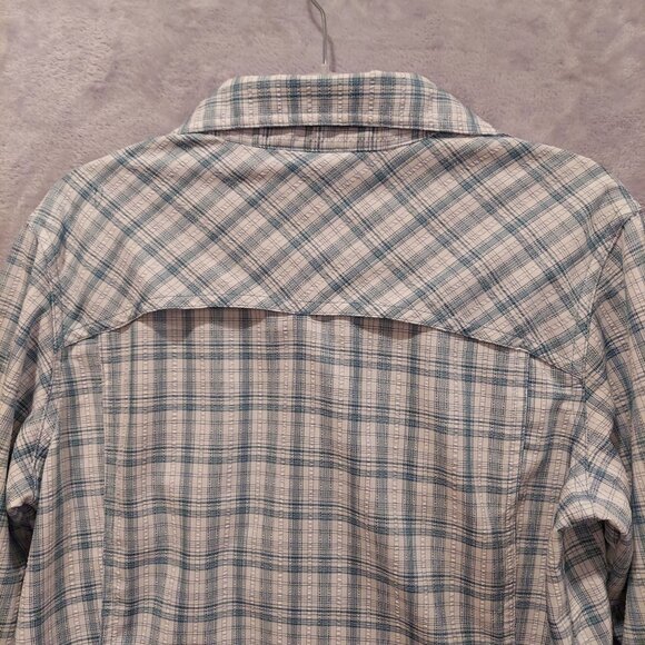 Rugged Exposure Vented Blouse womens M outdoor roll tab sleeve button up plaid - Picture 10 of 13